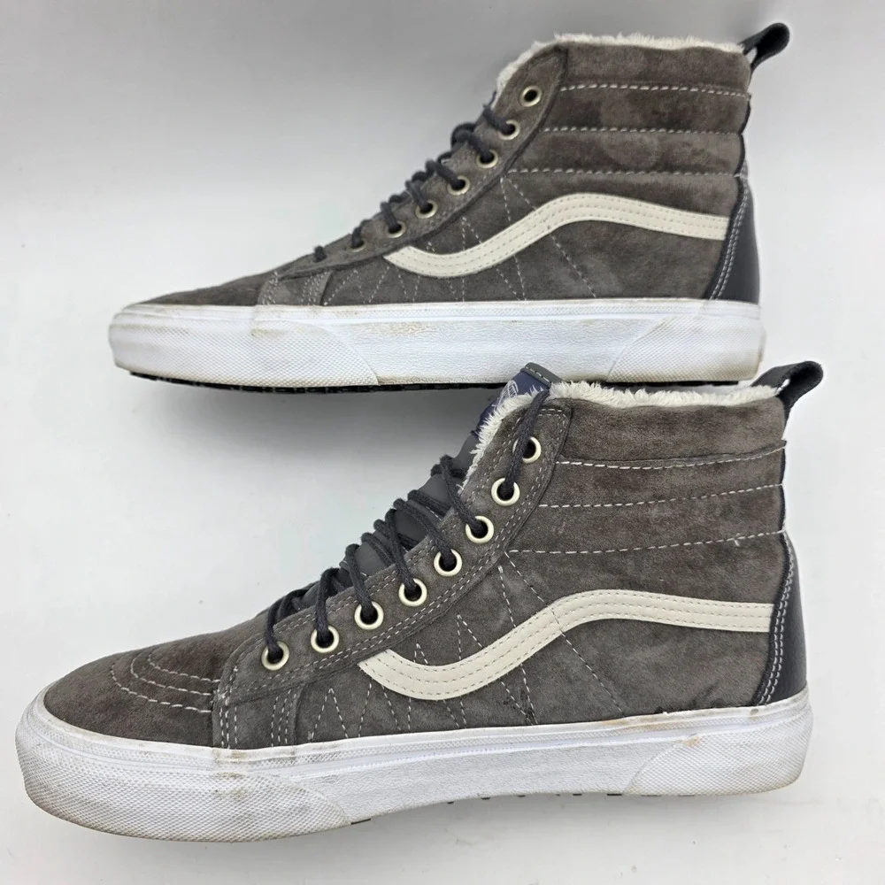 Vans Sk8-Hi MTE Mens Boots 9 Womens 10.5 Gray Sherpa Lined Scotchgard  721424